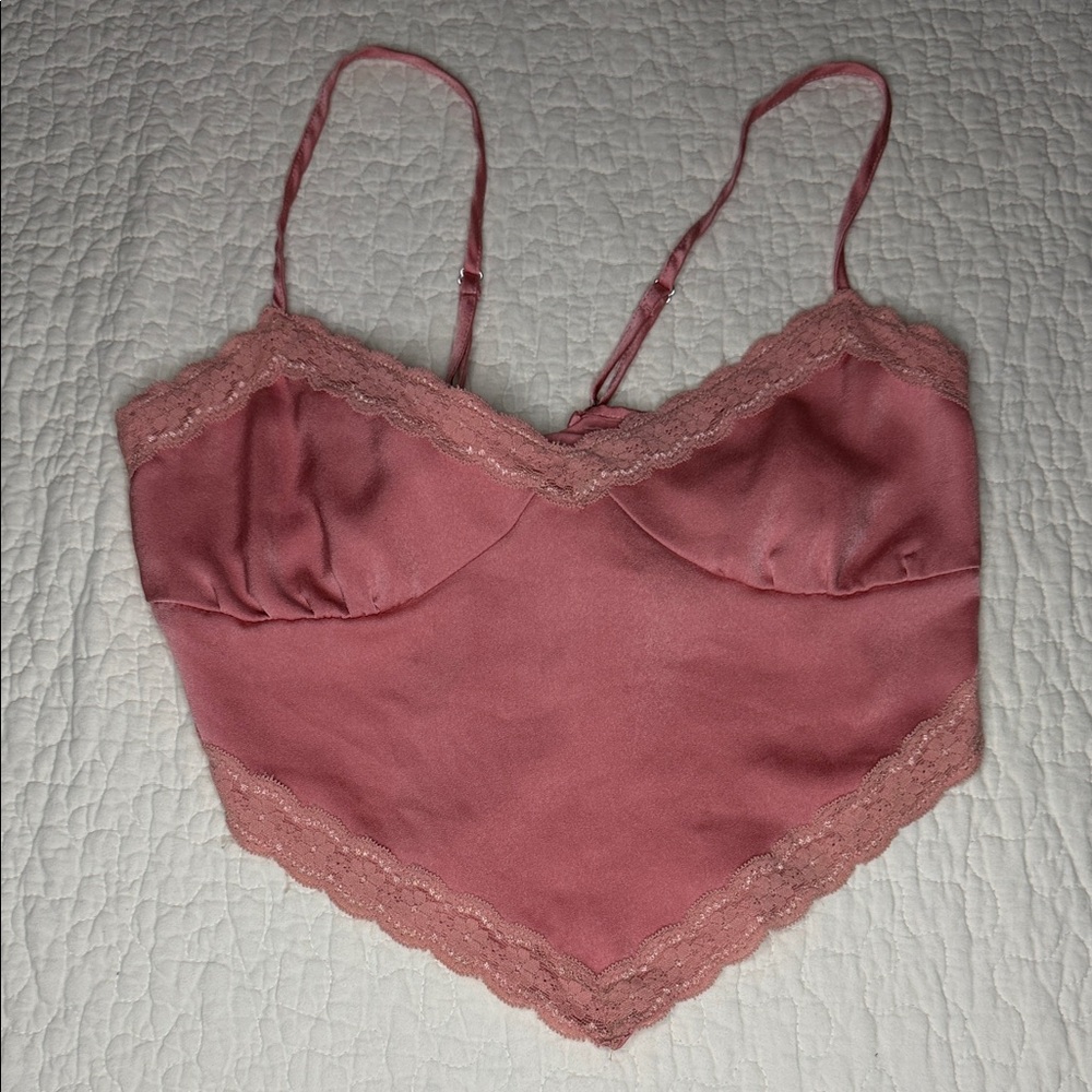 Forever 21 Pink Lace Trim Bandeau